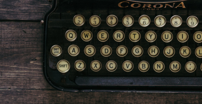 Corona typewriter keyboard. Liam Hennessy, Digital Strategist